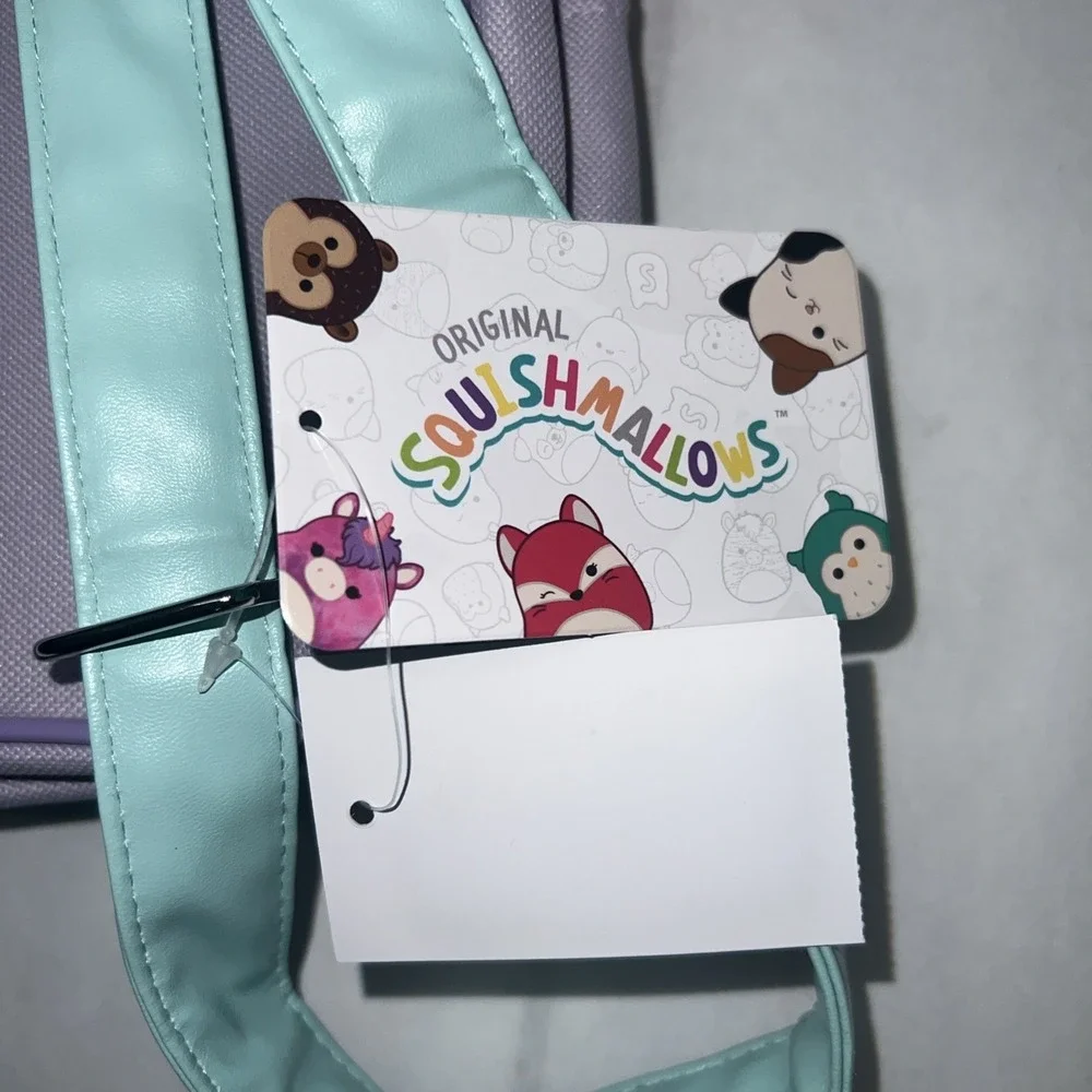 Squishmallow Mini Back Pack SQUISH #1 Pink pom pom keychain